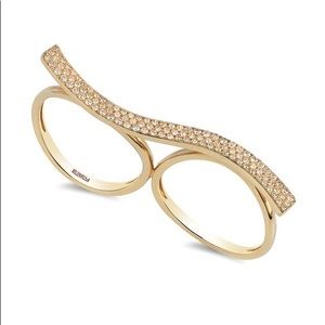 Authentic EFFY D’Oro 14k & Diamond 2 Finger Ring